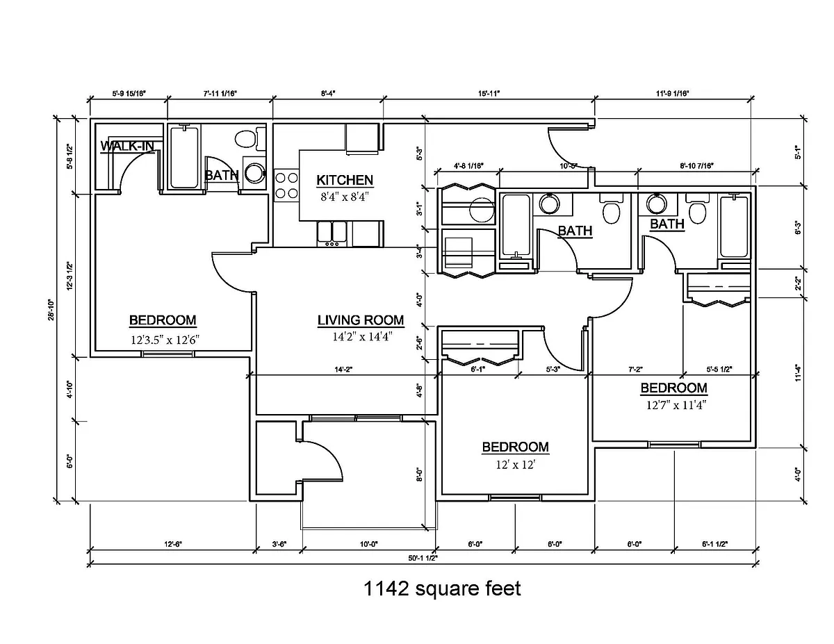 Floor plan 3 Bed 3 Bath Accessible