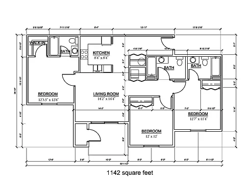 Floor plan 3 Bed 3 Bath Accessible