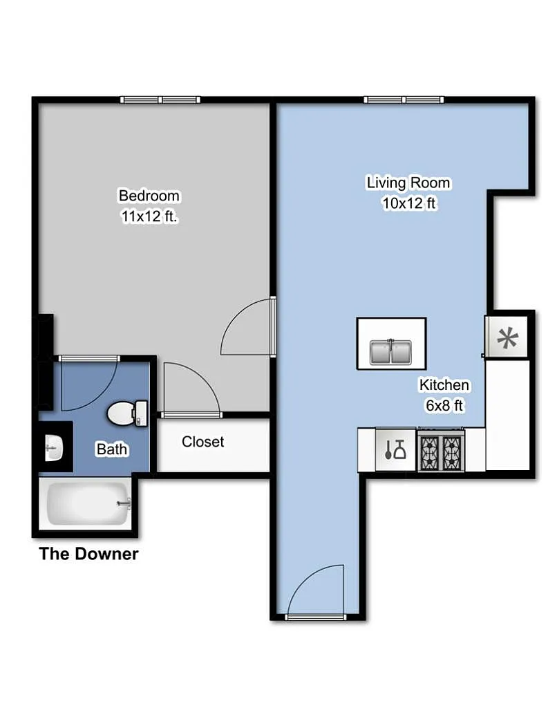 Floor plan Leland Tower - The Downer
