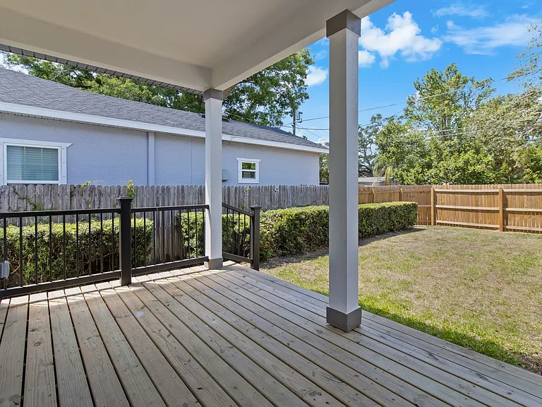 Back porch and yard
