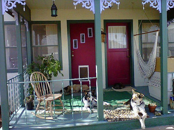 Porch's scrollwork brackets