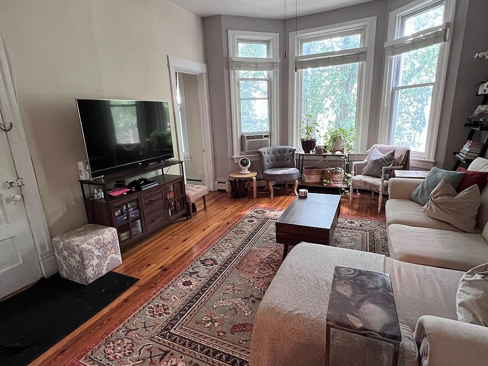 Living room, showing bay windows