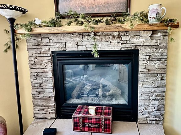 Stacked Rock Propane Fireplace