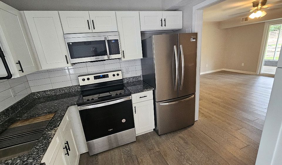 Kitchen open to living room