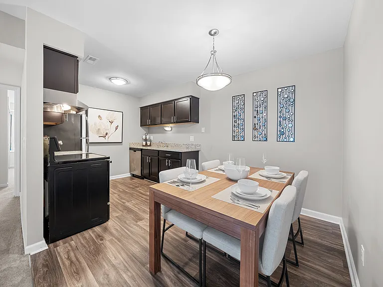 Kitchen and Dining Area at Lakeside Village Apartments, Clinton Township, MI, 48038