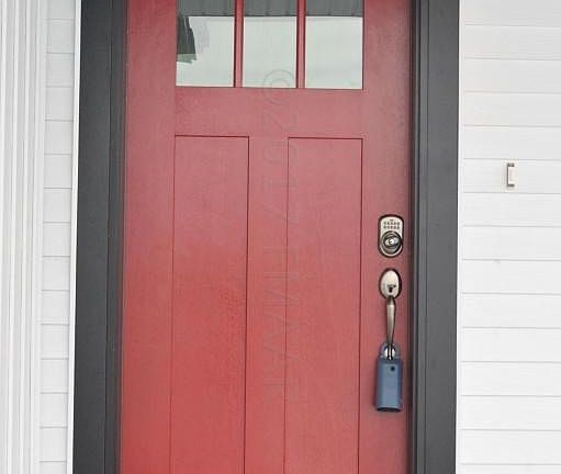 Red Crafstman Style Front Door