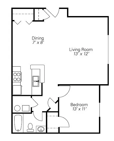Floor plan 1x1S