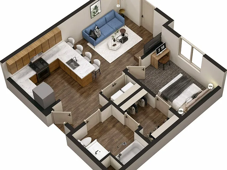 1x1 Floorplan 1x1 Floorplan