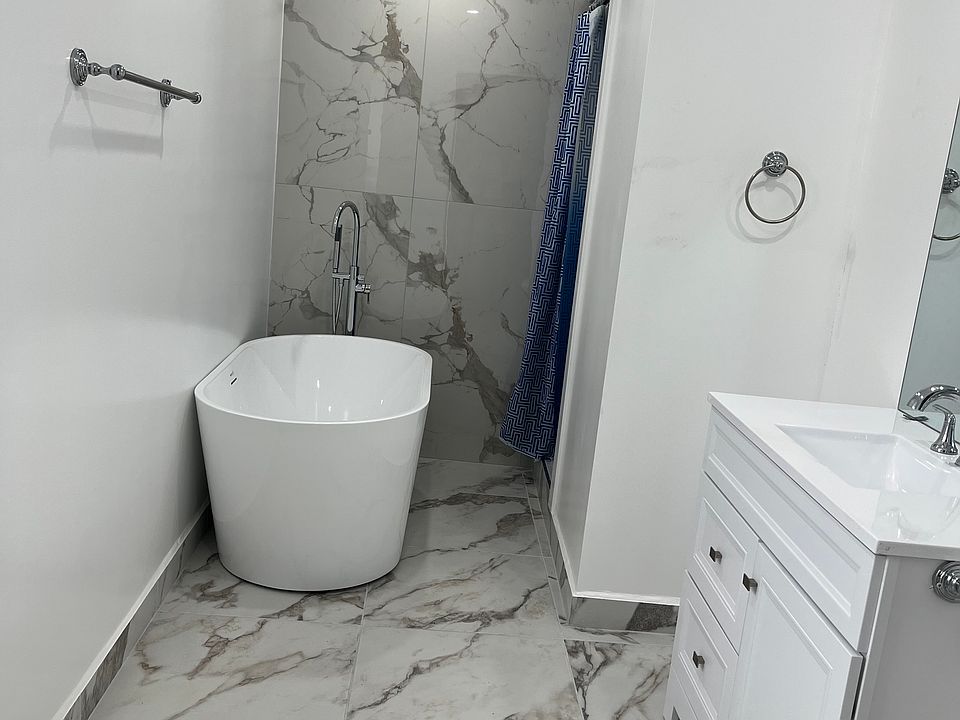 Newly remodeled bathroom with soaking tub and separate shower