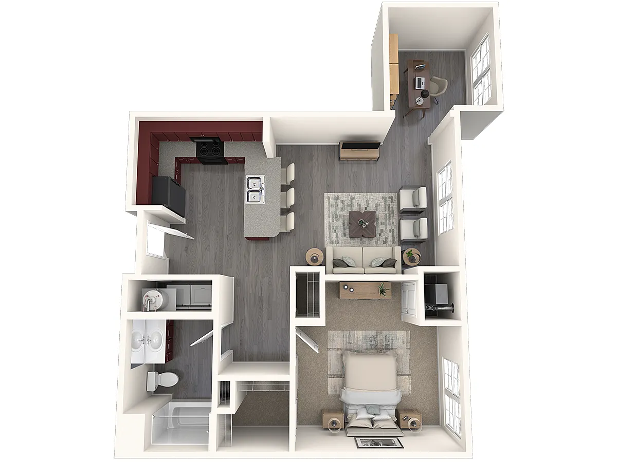 Floor plan 1x1H