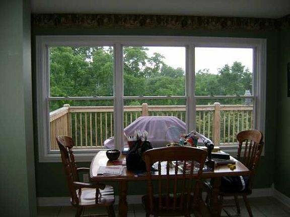 Kitchen looking out on deck