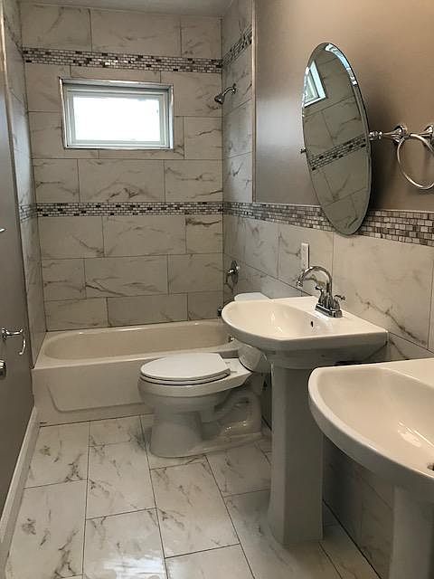 Second Floor bathroom with double sinks