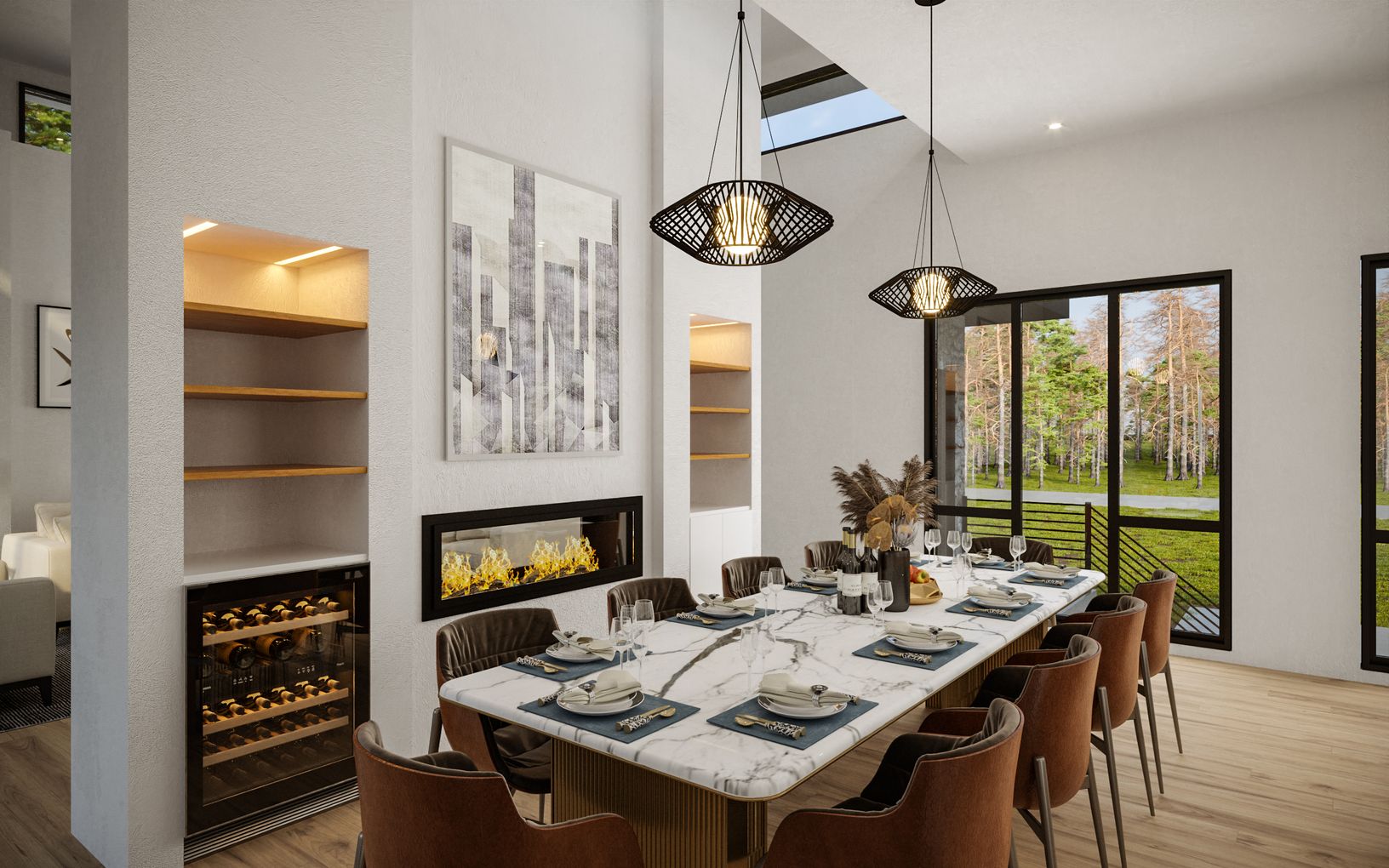  Dining Room-3D Rendering