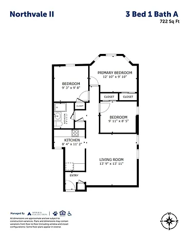 Floor plan 3 Bed 1 Bath A