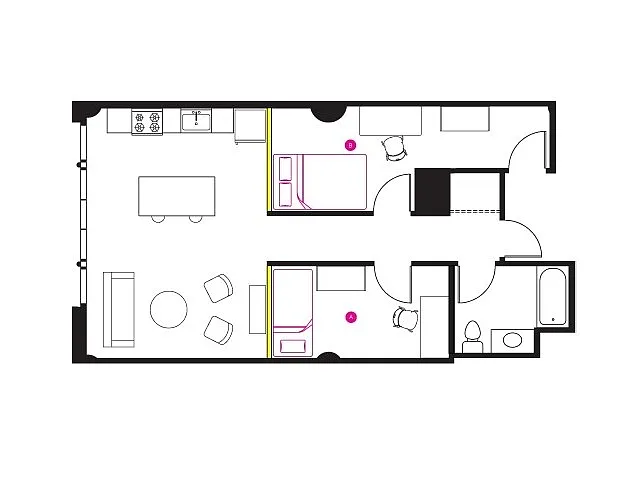 Floor plan 2 Person Private