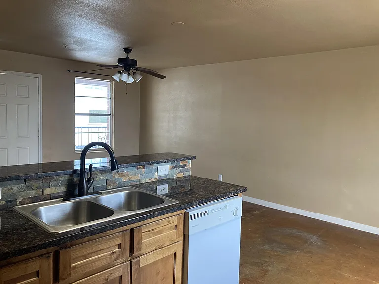 Kitchen bar open to the living room