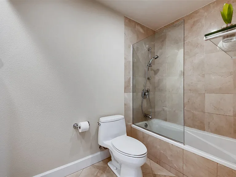Master bath with tub and shower