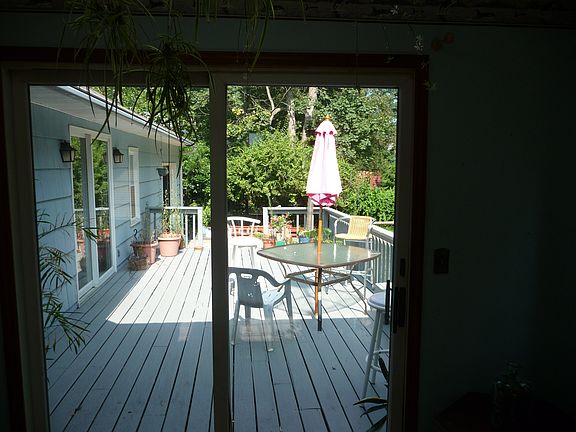 Large private backyard deck