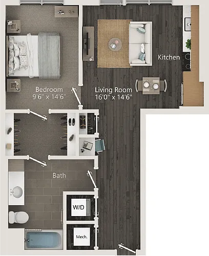 Floor plan A2 - No Balcony
