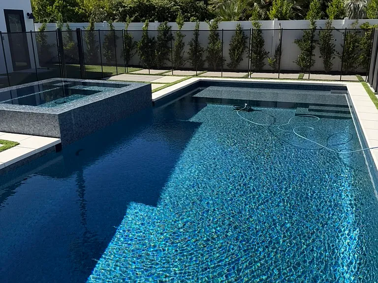 Brand new pool with fence for child and pet safety.