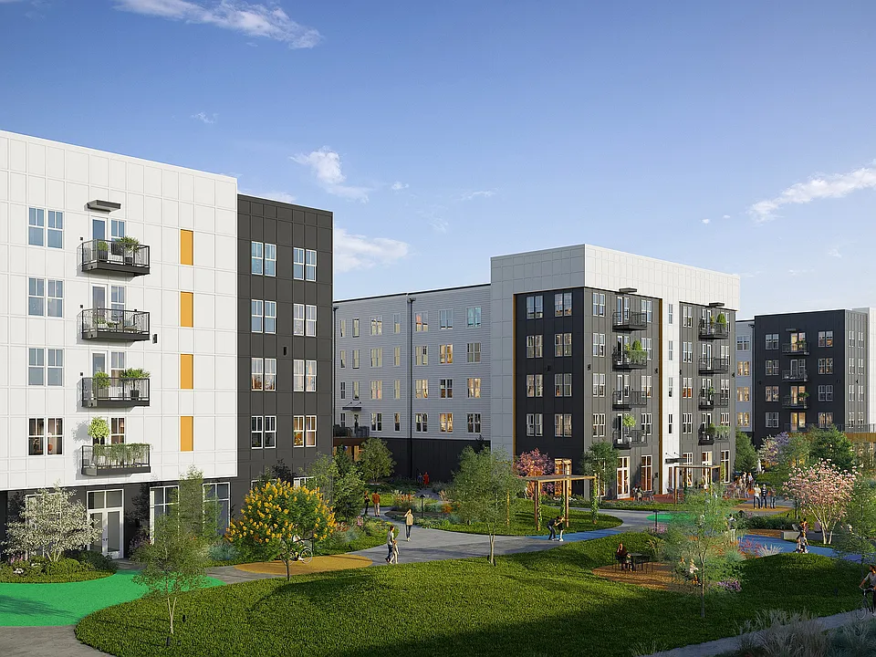 Experience modern living in this beautifully designed apartment complex with lush surroundings.