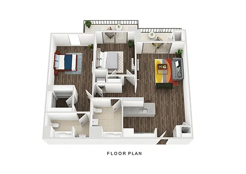 Floor plan Two Bedroom Two Bath Alt