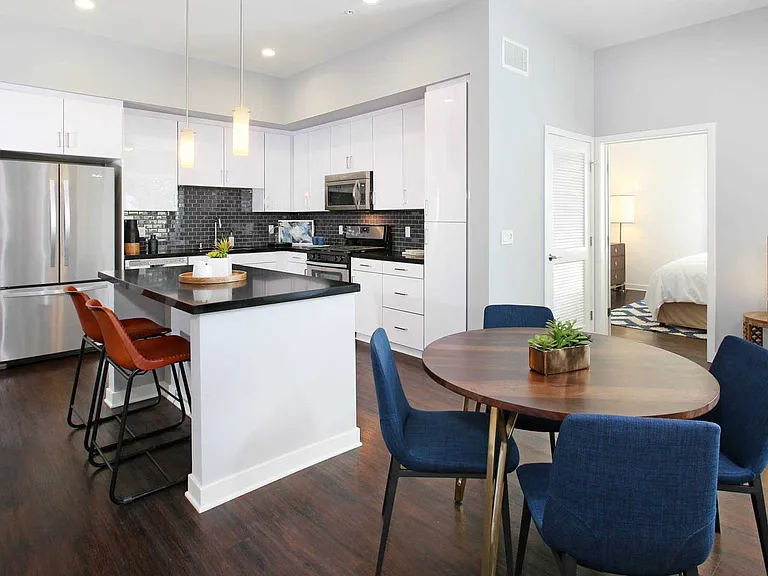 Living Room and Kitchen with Hard Surface Flooring