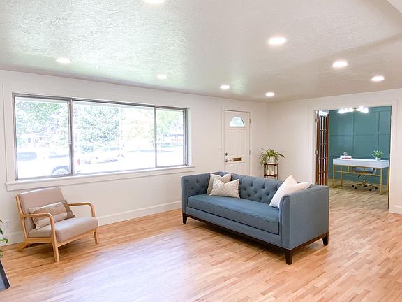 Extended living room, open concept to kitchen, Room behind for a bedroom or an office