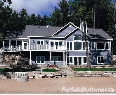 View of House From Water : Gorgeous View From All Windows Sandy Beach Terraced Stone Landscaping