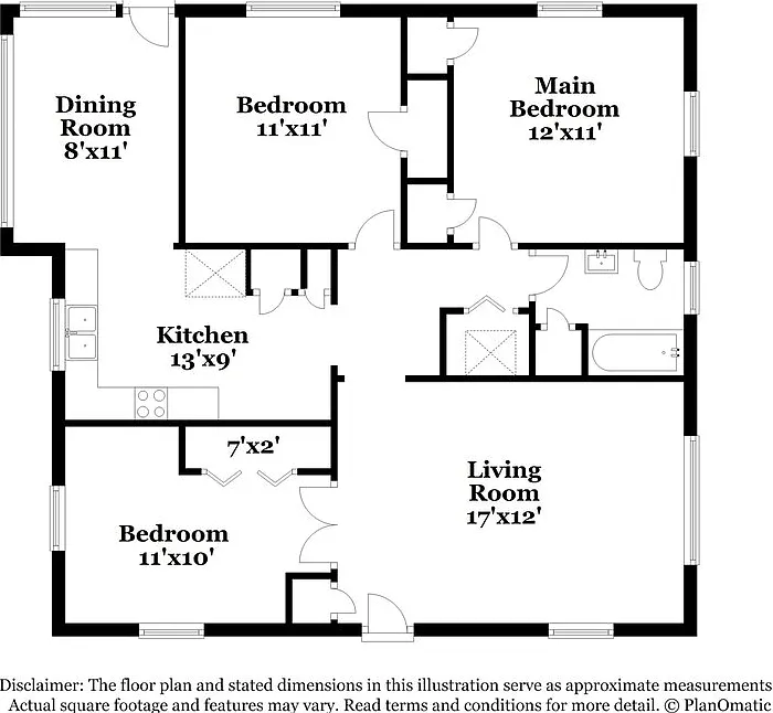 3 bed, 1.0 bath, 1024 sqft, $1,270 — Photo 2