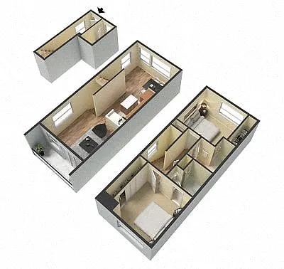 Floor plan 2x2 Jefferson TH No Garage