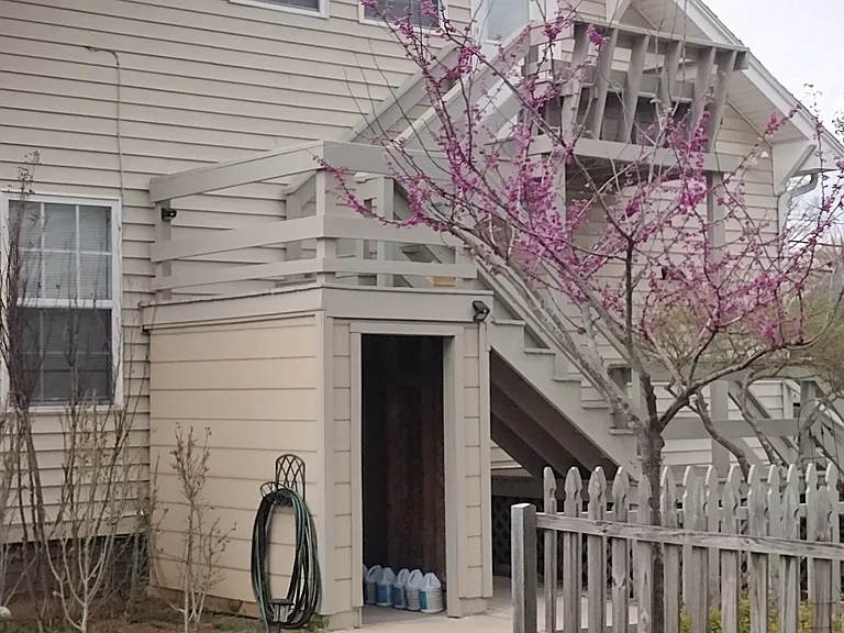 entry door and rear decks
