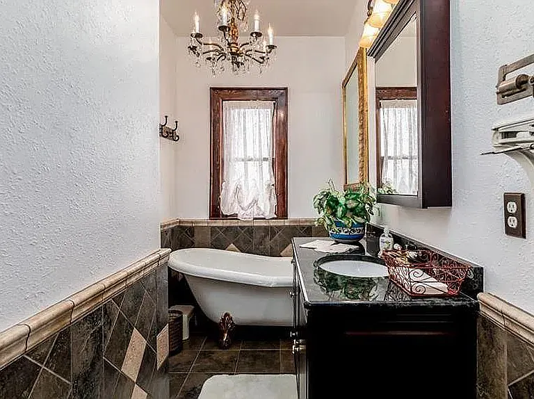 Shared Bathroom on 2nd Floor with Clawfoot Bathtub and Shower.