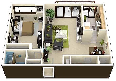 Floor plan 1Bedroom 1Bathroom