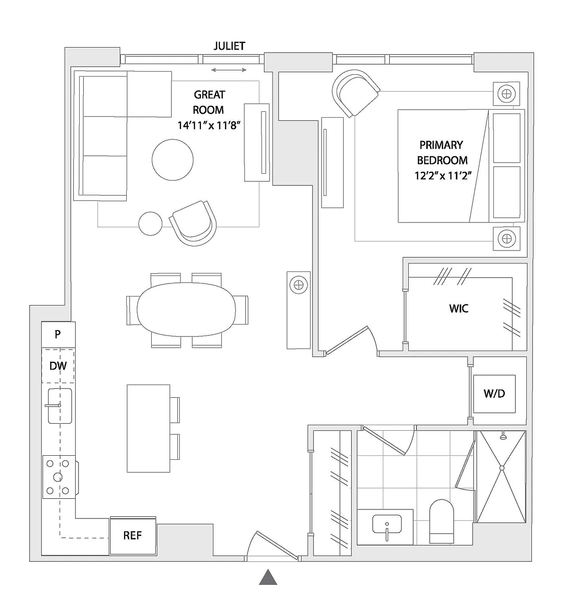 Floor plan 1 BED A8