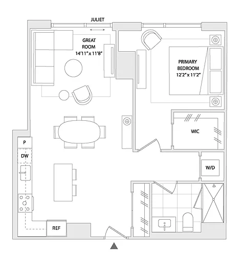 Floor plan 1 BED A4