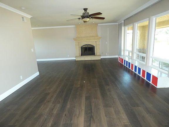 Living room with fireplace.