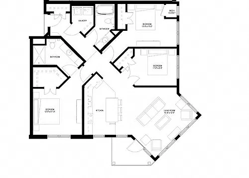 Floor plan Three Bedroom A