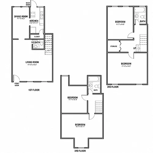 Floor plan 4 BR 2.5 Bath