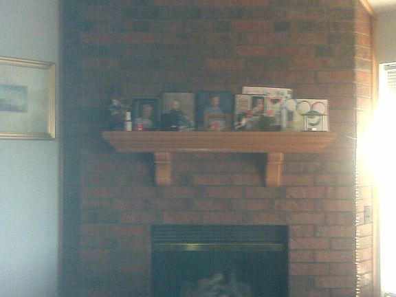 Gas brick fireplace
