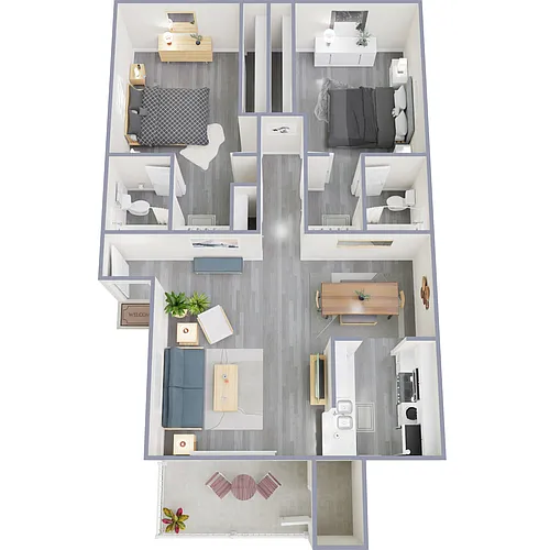 Floor plan B1 - Renovated