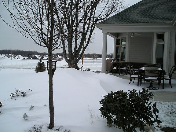 Part of patio is roofed