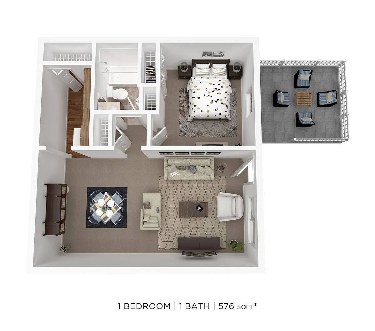 Floor plan 1 Bed 1 Bath