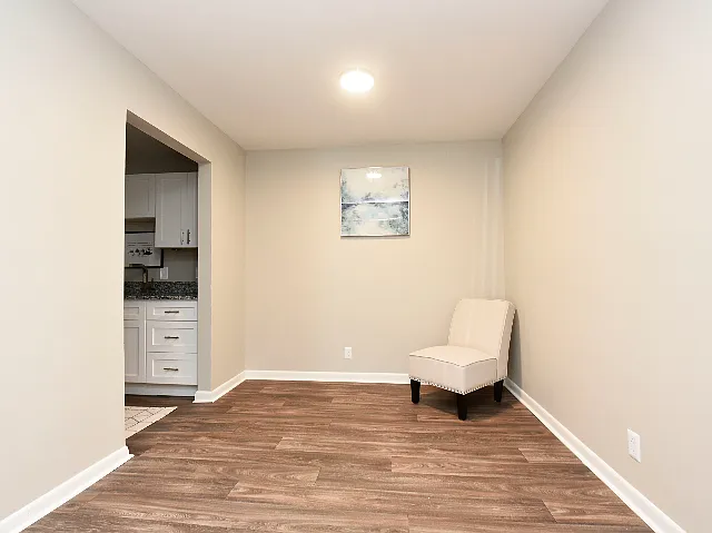 Dining Room + Hardwood Style Flooring