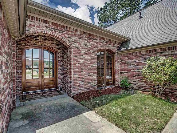 Covered entry at the double front door.