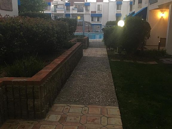 Pathway towards apartment complex