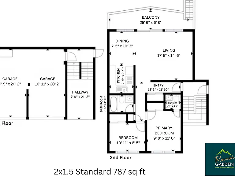 2x1.5 Standard l 787 sq ft l Rainier Gardens 2x1.5 Standard l 787 sq ft l Rainier Gardens