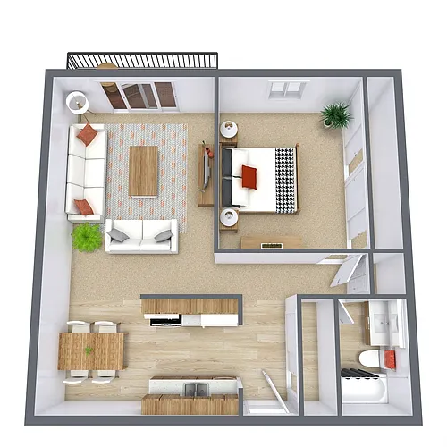 Floor plan One Bedroom 11A