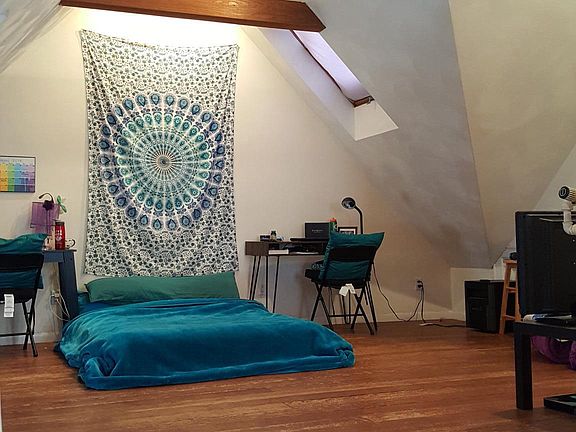 Spacious loft-style bedroom