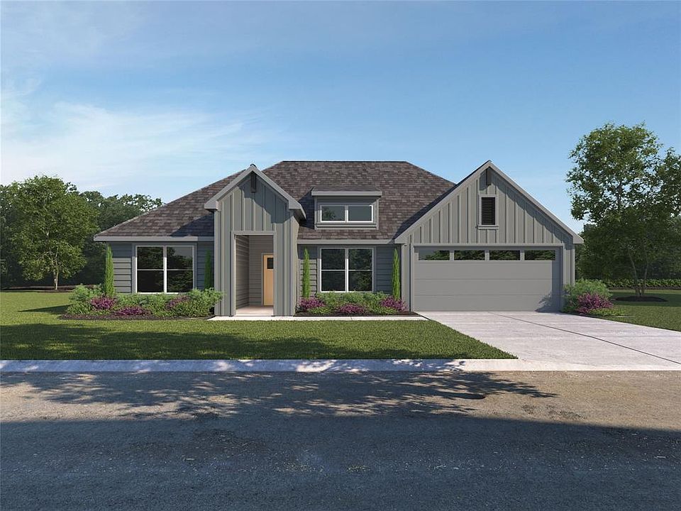 Front Elevation - D.R. Horton''s Garland floorplan, elevation F - All Home and community information, including pricing, included features, terms, availability and amenities, are subject to change at any time without notice or obligation. All Drawings, pictures, photographs, video, square footages, floor plans, elevations, features, colors and sizes are approximate for illustration purposes only and will vary from the homes as built.